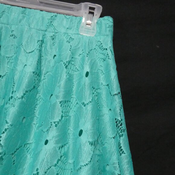 NOTATIONS | medium | Turquoise Lined Lace Skirt | Stretchy Waistband | NWOT - Picture 5 of 15